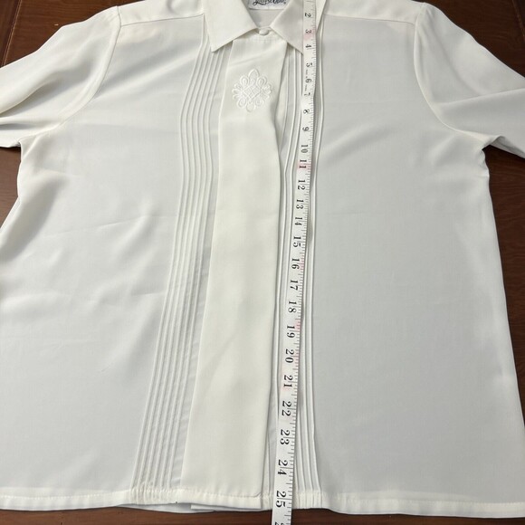 Yves St. Clair Blouse Vintage ivory size 12 button down - Picture 10 of 11